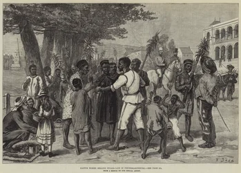 Kaffirkvinnor som säljer sockerrör i Pietermaritzburg